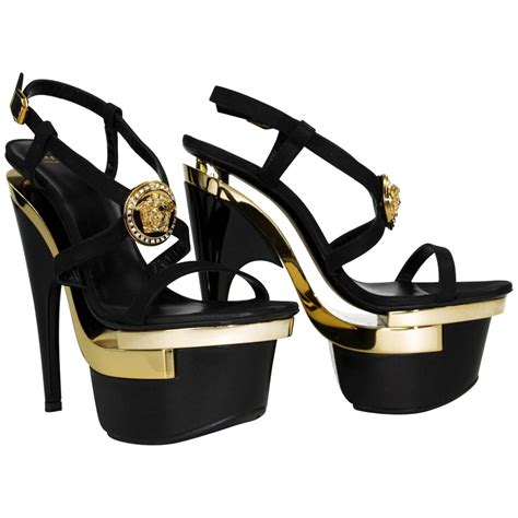 silver versace shoes|black and gold Versace shoes.